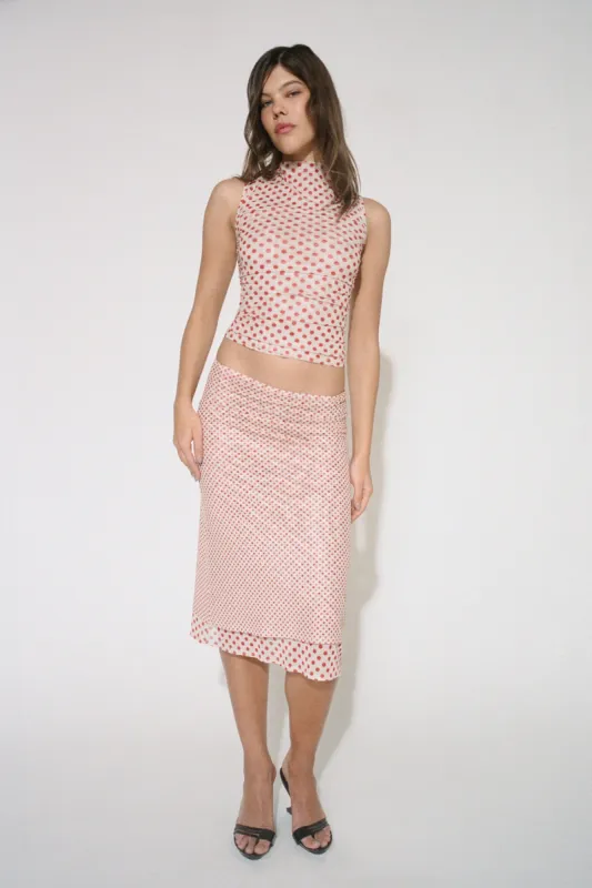 MARIA SKIRT - WHITE POLKA DOT sold by Miaou