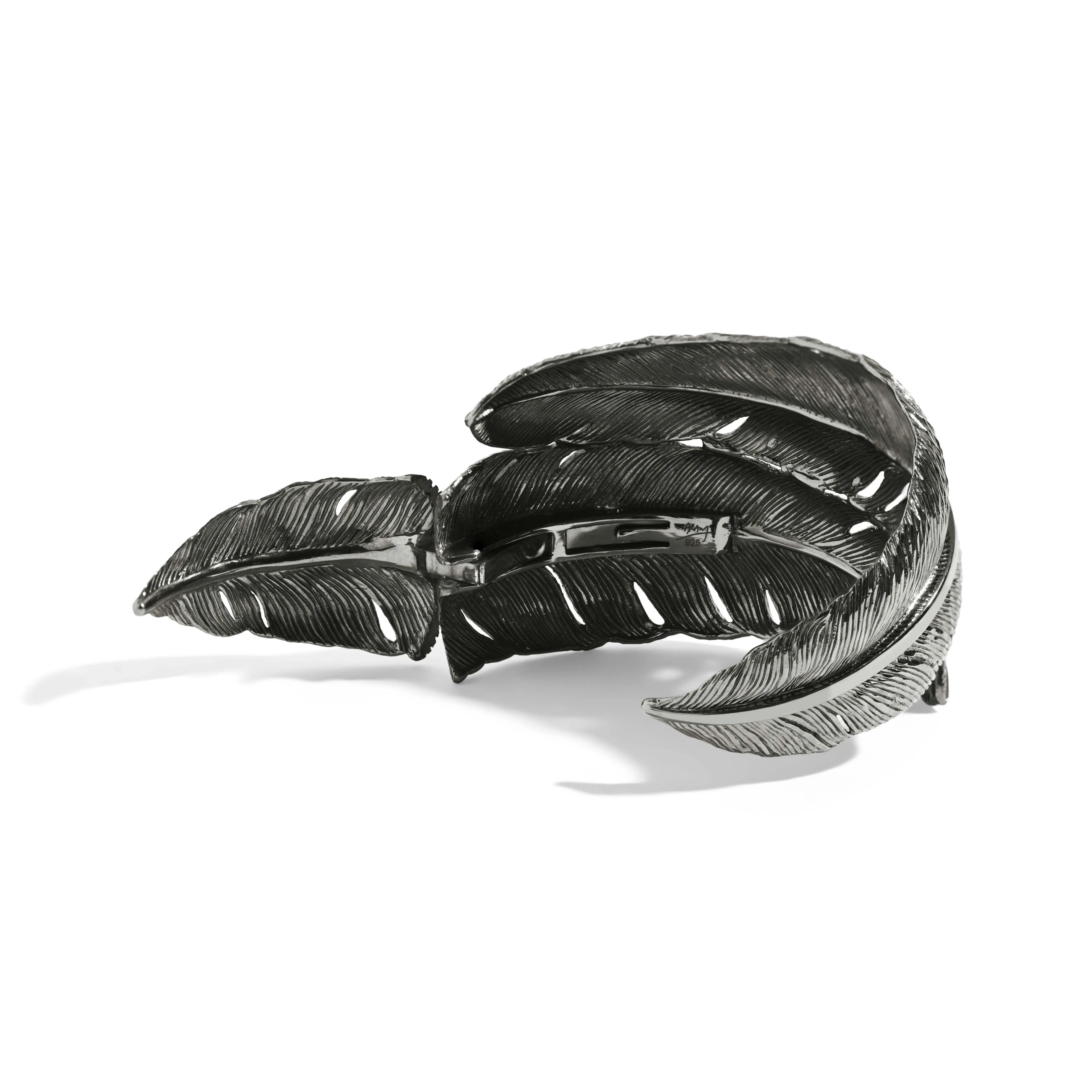 Feather Cuff with Diamonds - Black Rhodium Double sold by Michael Aram product image thumbnail 3