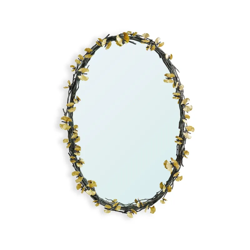 Butterfly Ginkgo Oval Mirror made by Michael Aram