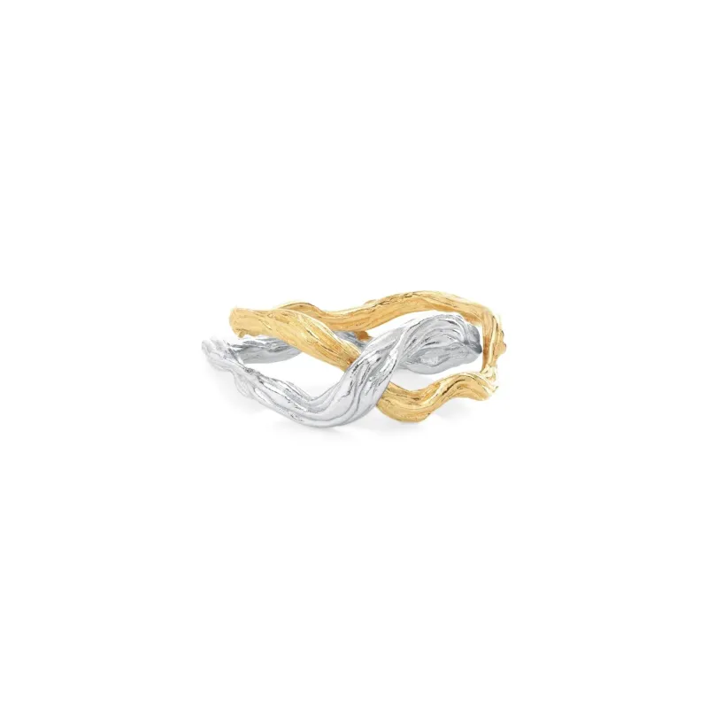 Wisteria Male Ring in Sterling Silver & 18K made by Michael Aram