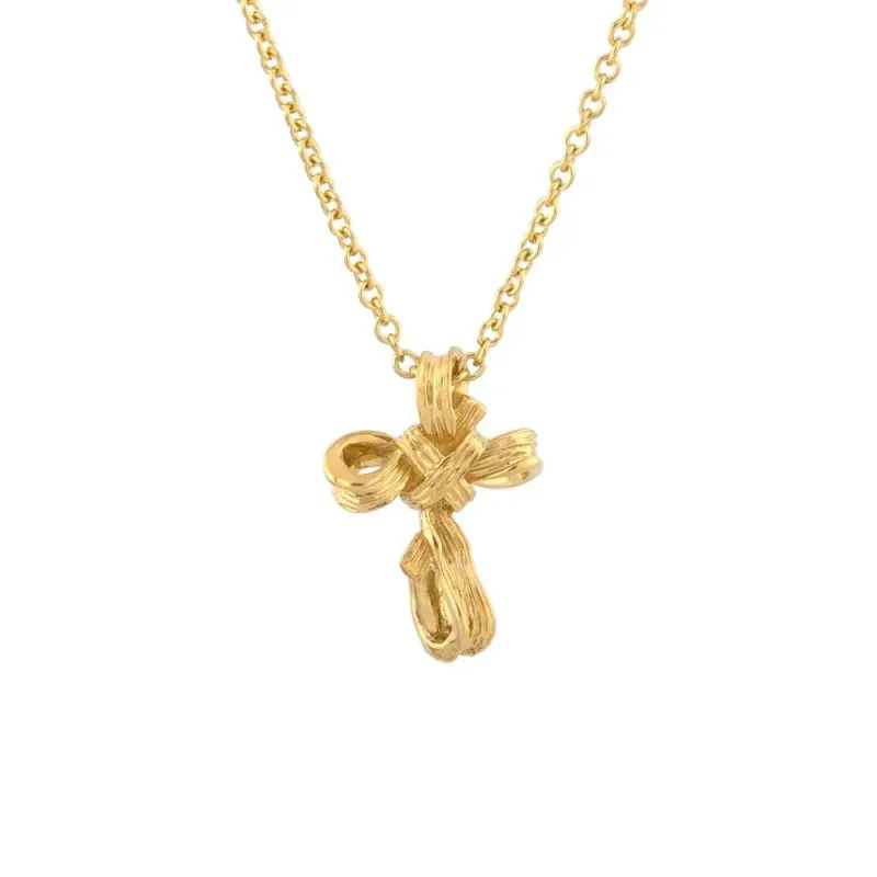 Palm 15mm Cross Pendant in 18K Gold made by Michael Aram