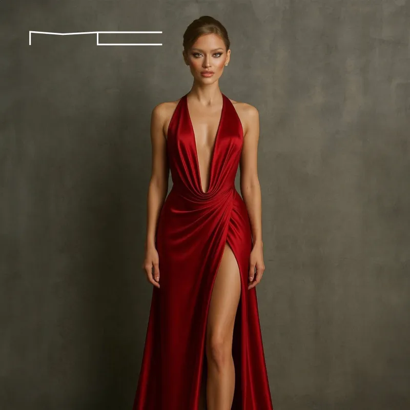 Plunging High Slit Dress sold by Michael Costello
