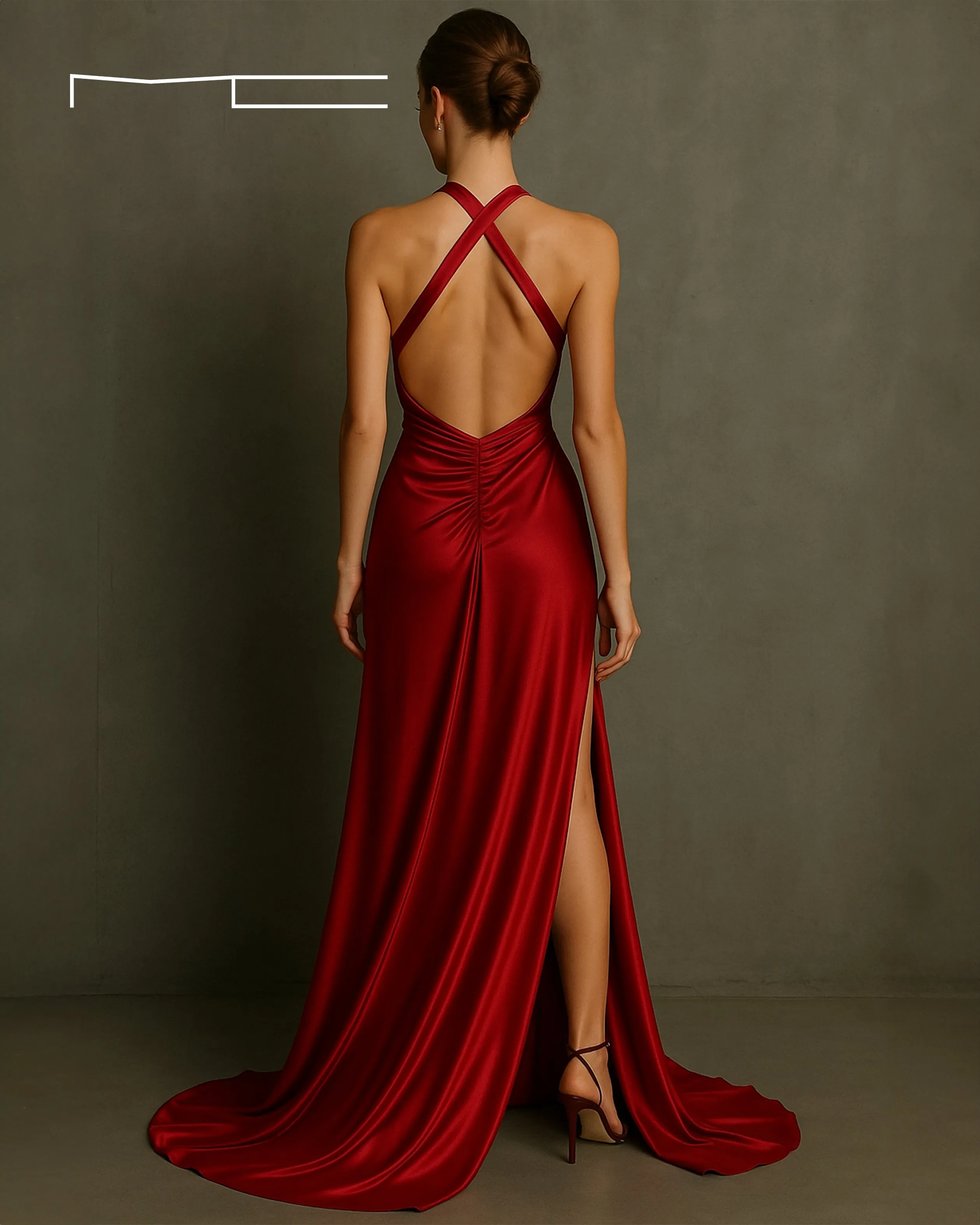 Plunging High Slit Dress sold by Michael Costello product image thumbnail 3