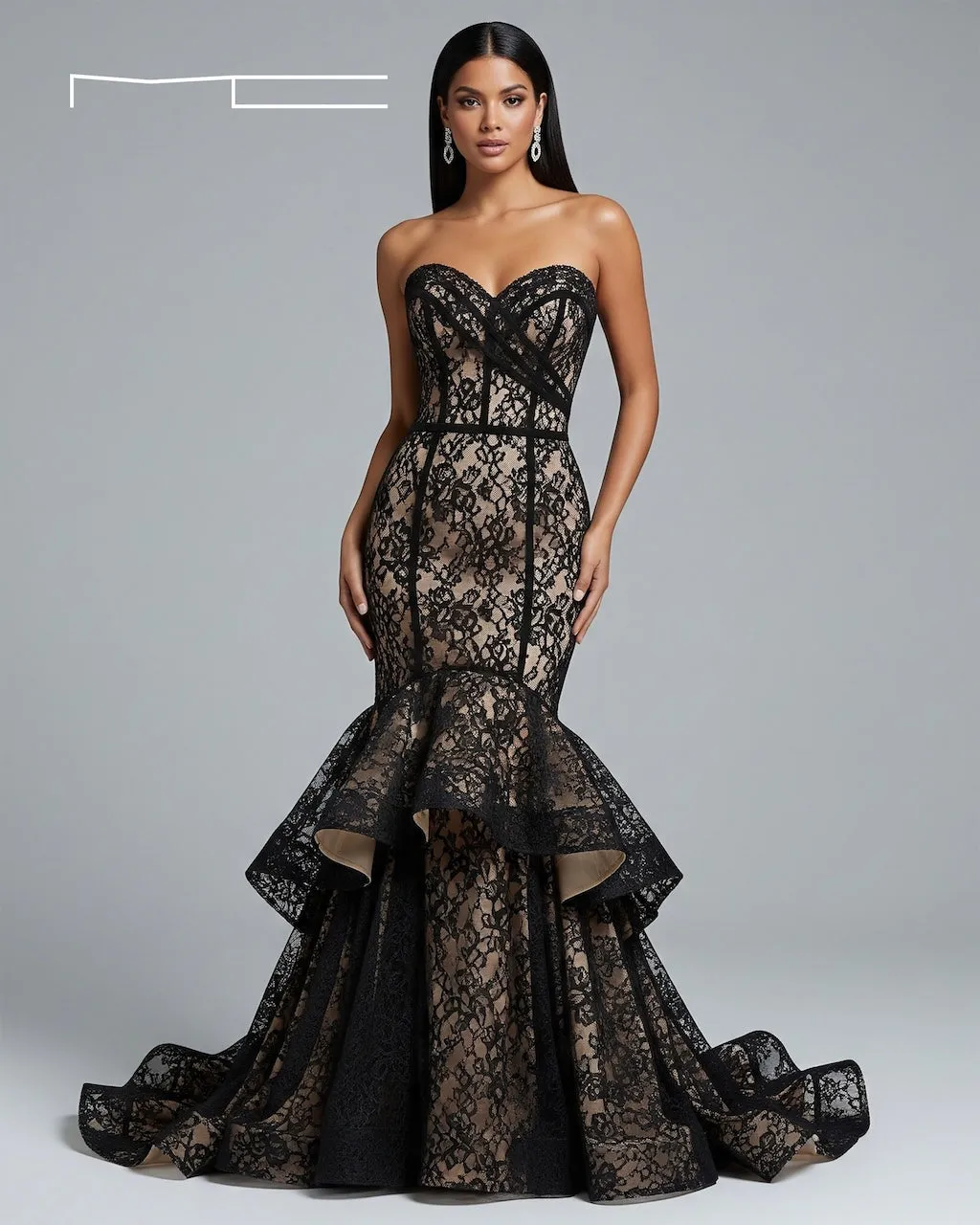 Black Lace Sweetheart Gown 1 sold by Michael Costello product image thumbnail 2