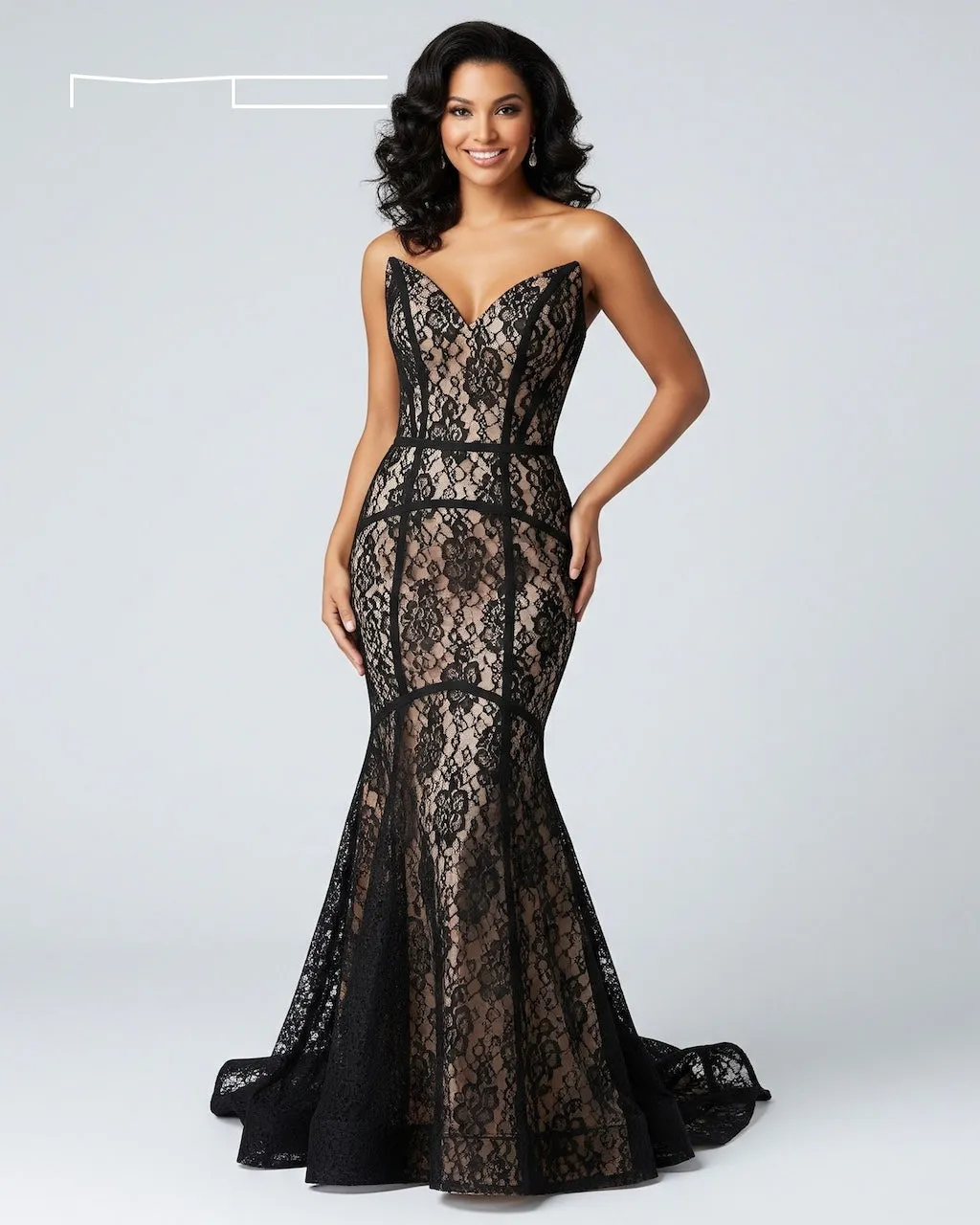 Black Lace Sweetheart Gown 11 sold by Michael Costello product image thumbnail 2