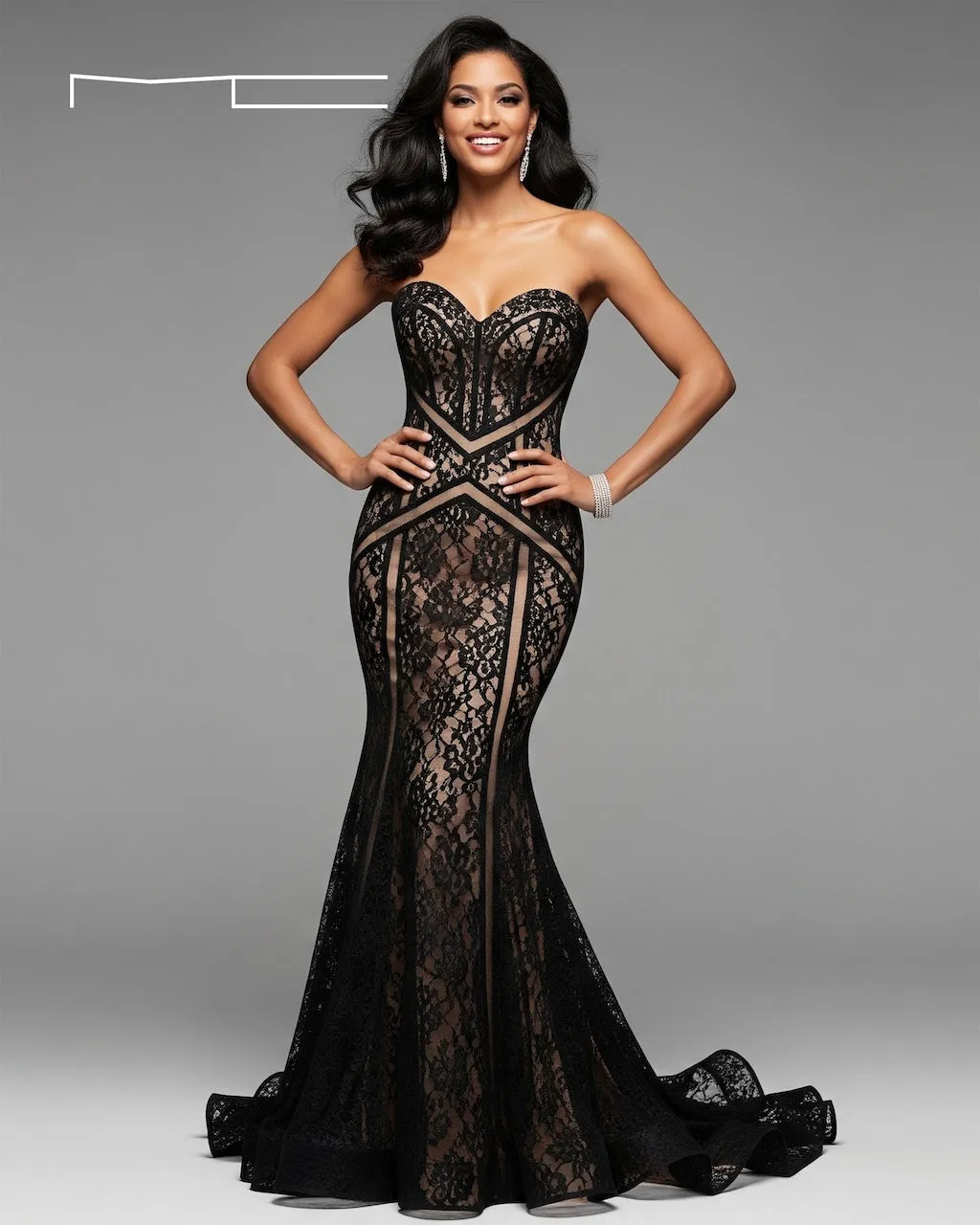 Black Lace Sweetheart Gown 10 sold by Michael Costello product image thumbnail 2