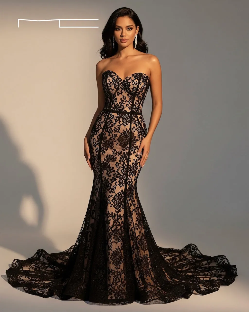 Black Lace Sweetheart Gown 9 sold by Michael Costello product image thumbnail 2