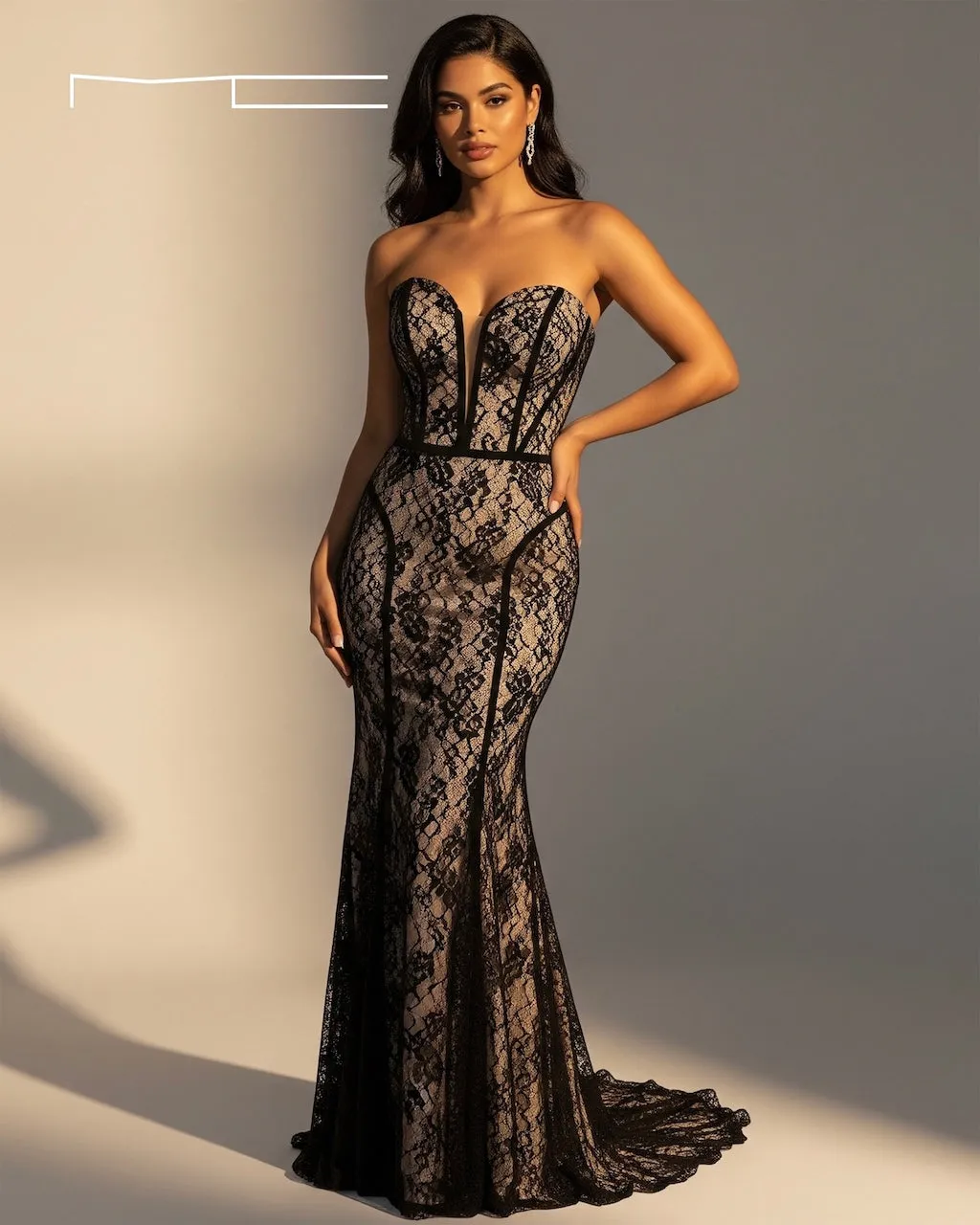 Black Lace Sweetheart Gown 8 sold by Michael Costello product image thumbnail 2