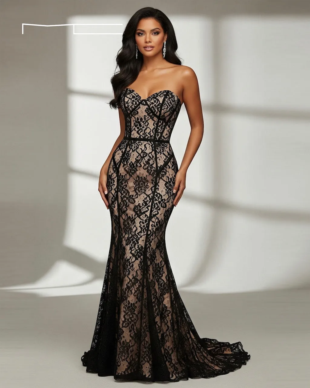 Black Lace Sweetheart Gown 6 sold by Michael Costello product image thumbnail 2