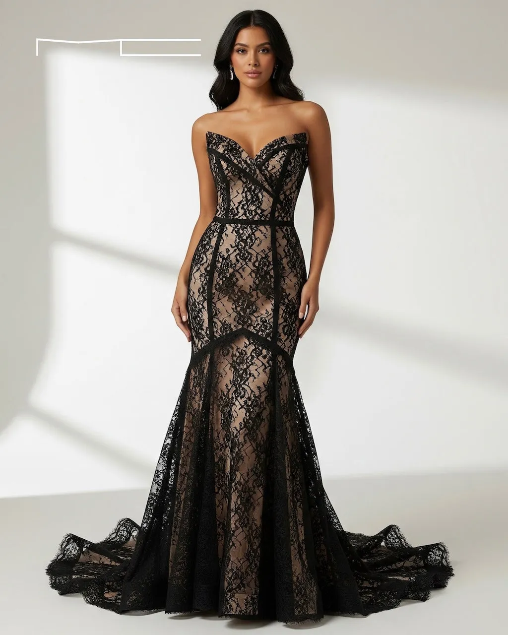 Black Lace Sweetheart Gown 5 sold by Michael Costello product image thumbnail 2