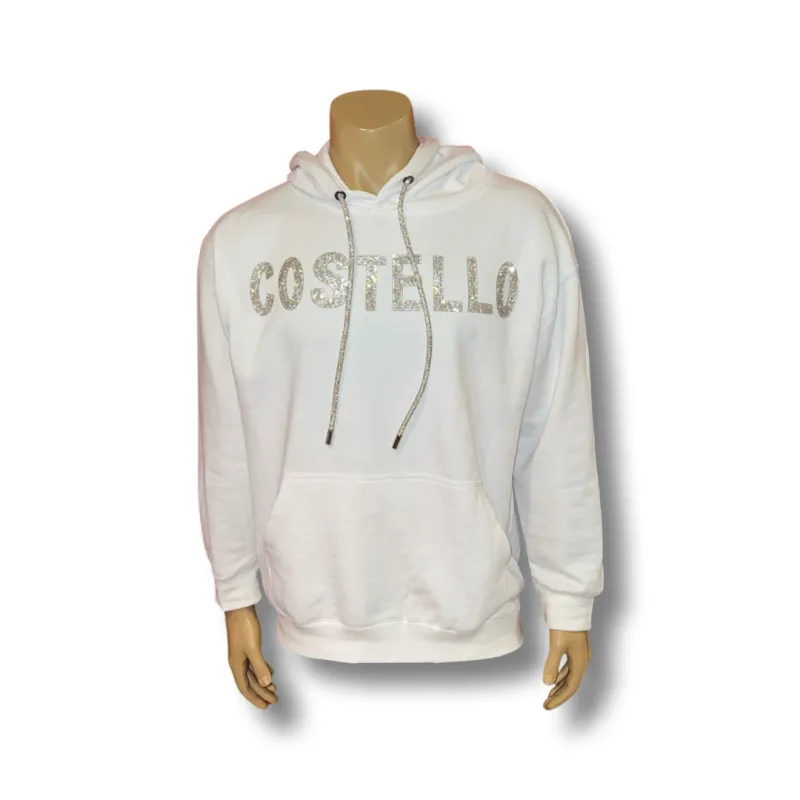 Costello Rhinestone Logo Hoodie made by Michael Costello