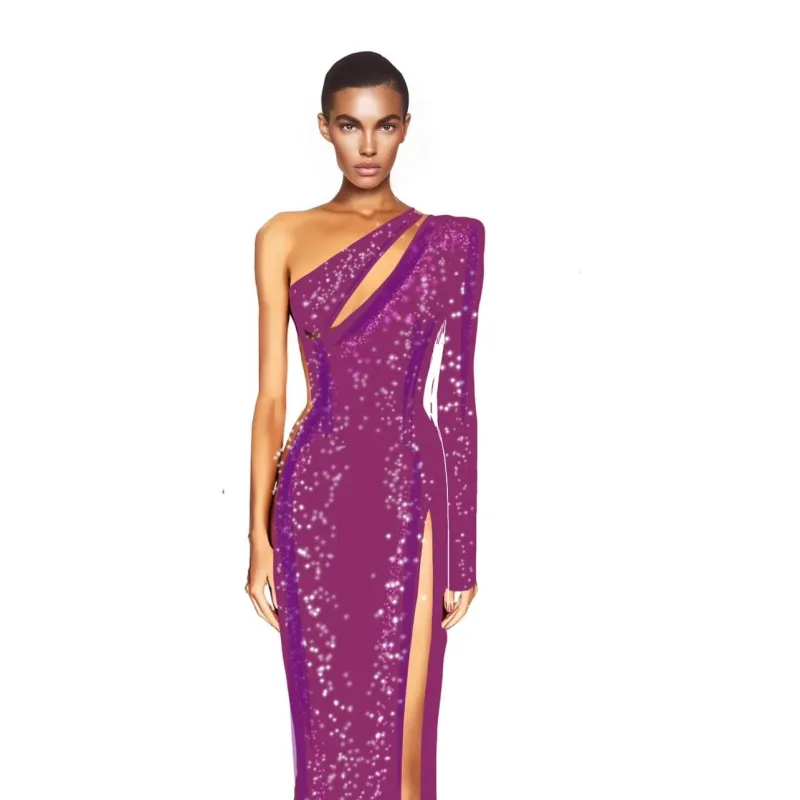 Purple Cutout Dress made by Michael Costello