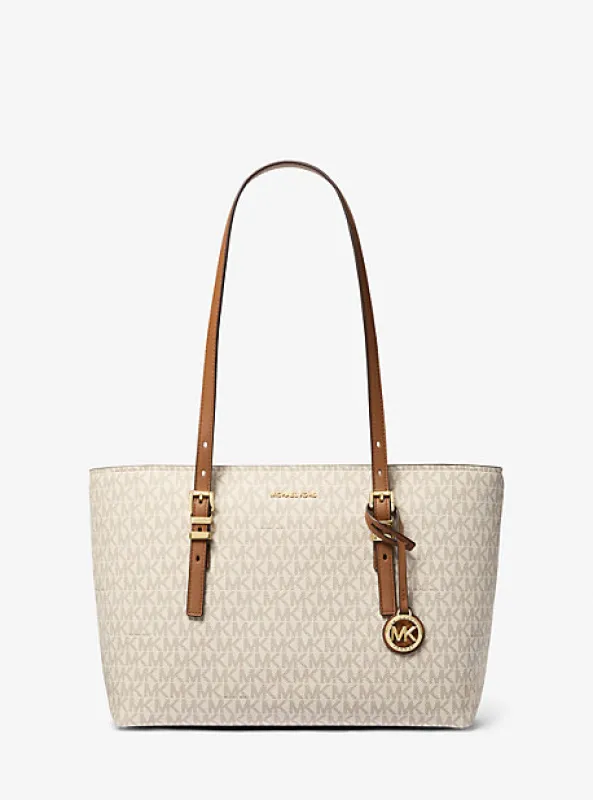 Quinn Medium Signature Logo and Leather Tote Bag sold by Michael Kors