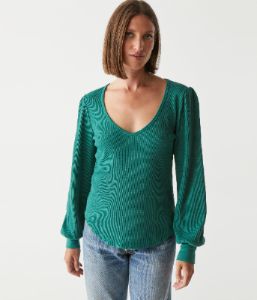 Ida Thermal Puff Sleeve Tee sold by Michael Stars