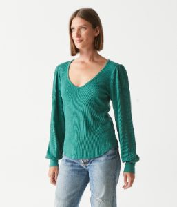 Ida Thermal Puff Sleeve Tee sold by Michael Stars