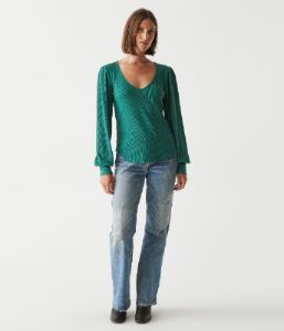 Ida Thermal Puff Sleeve Tee sold by Michael Stars