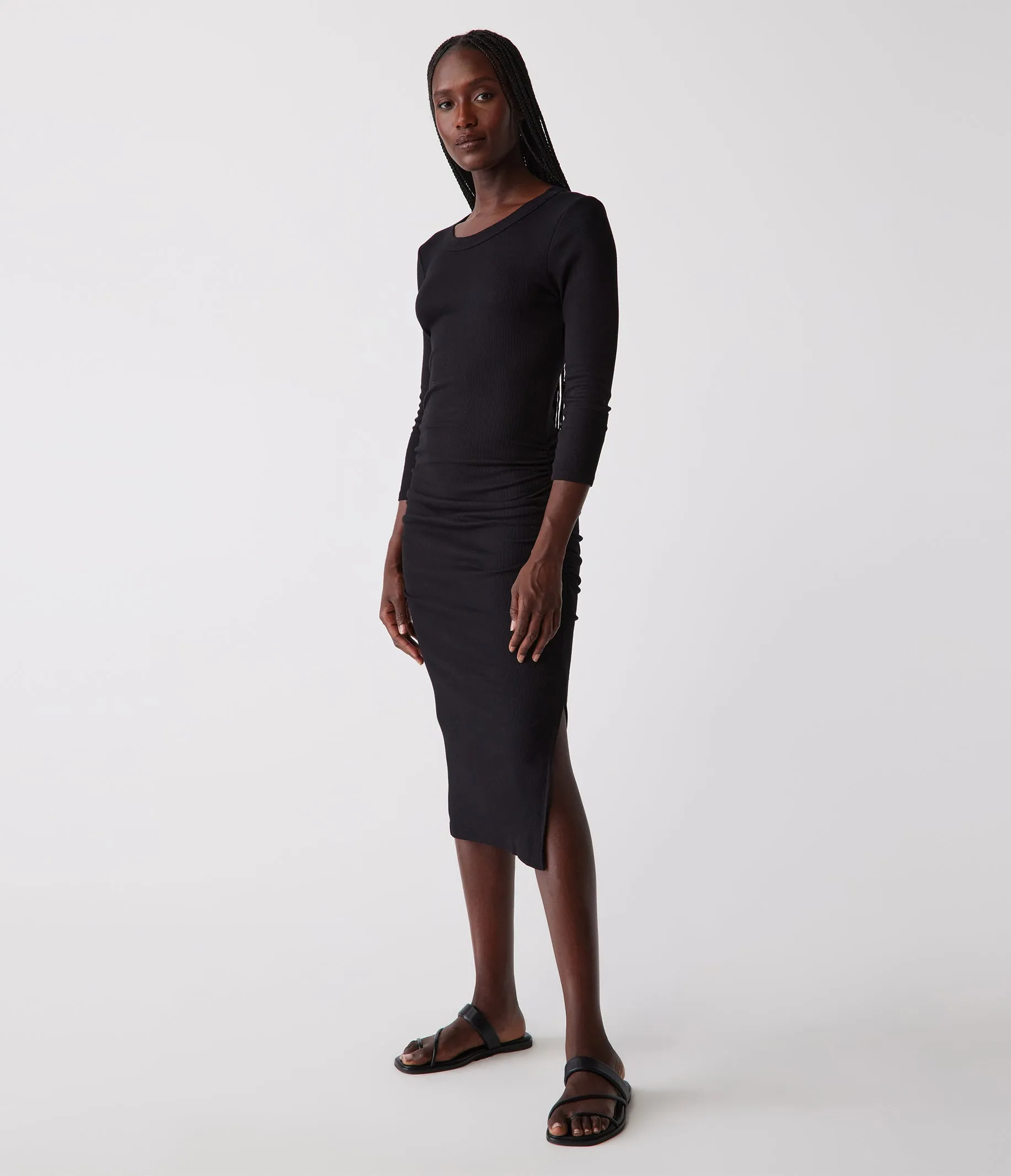 Christina Ribbed Midi Dress sold by Michael Stars product image thumbnail 3