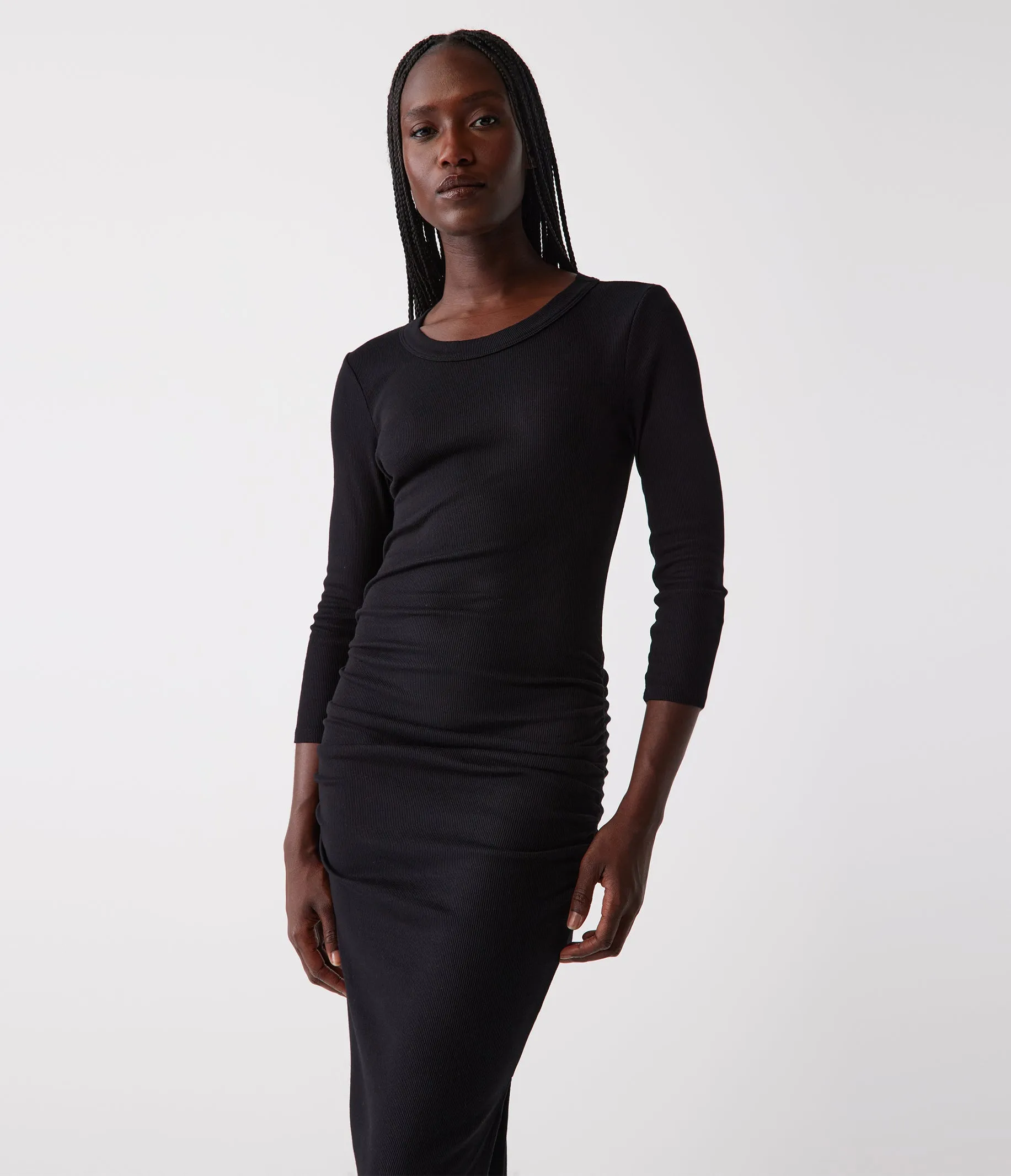 Christina Ribbed Midi Dress sold by Michael Stars product image thumbnail 2