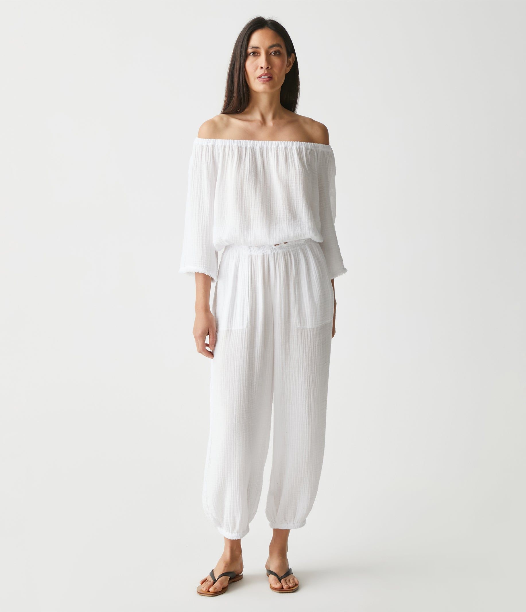 Elsa Gauze Jogger sold by Michael Stars