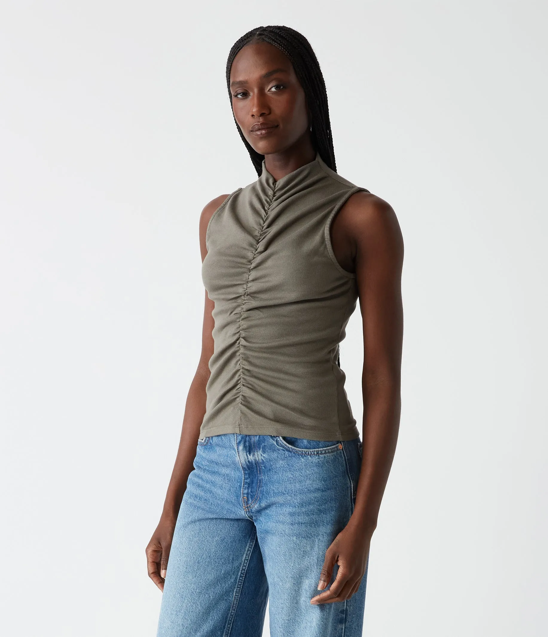 Monet Ruched Front Tank sold by Michael Stars product image thumbnail 3