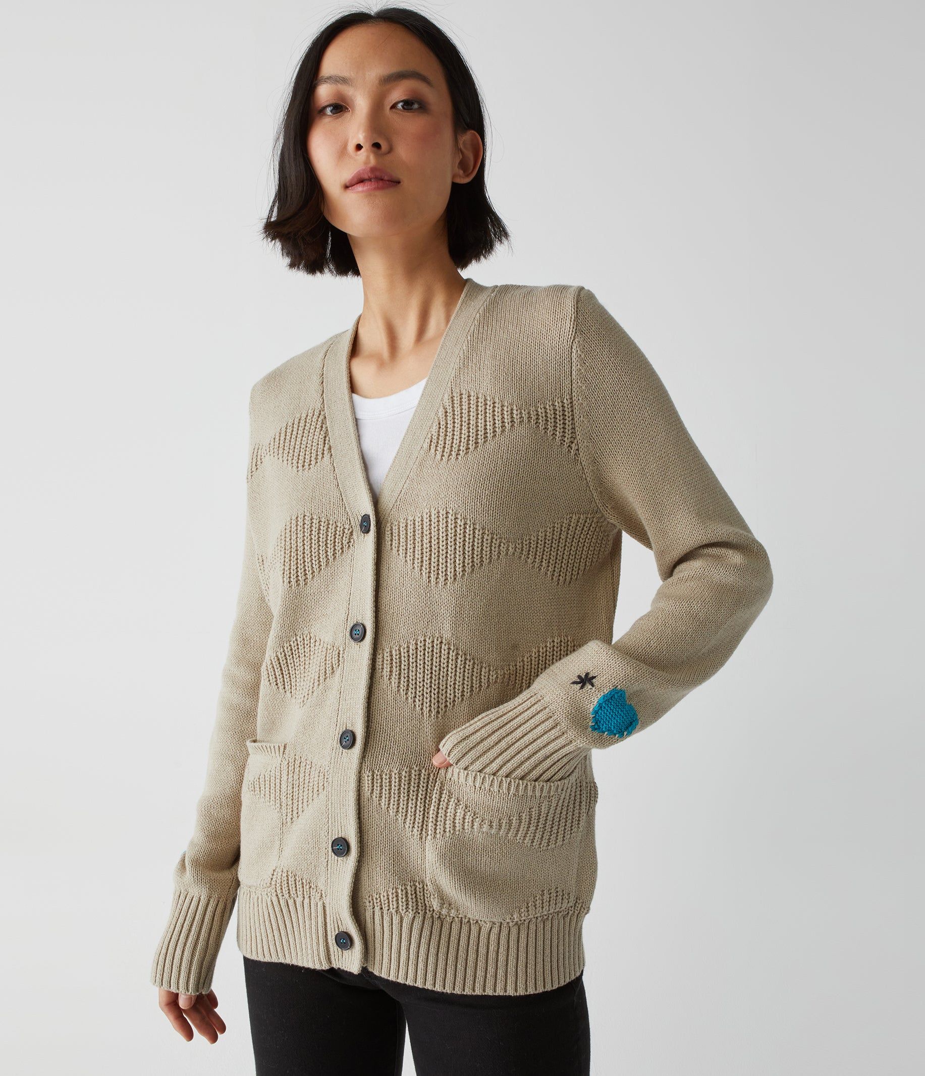 Siri Heart Cardigan sold by Michael Stars