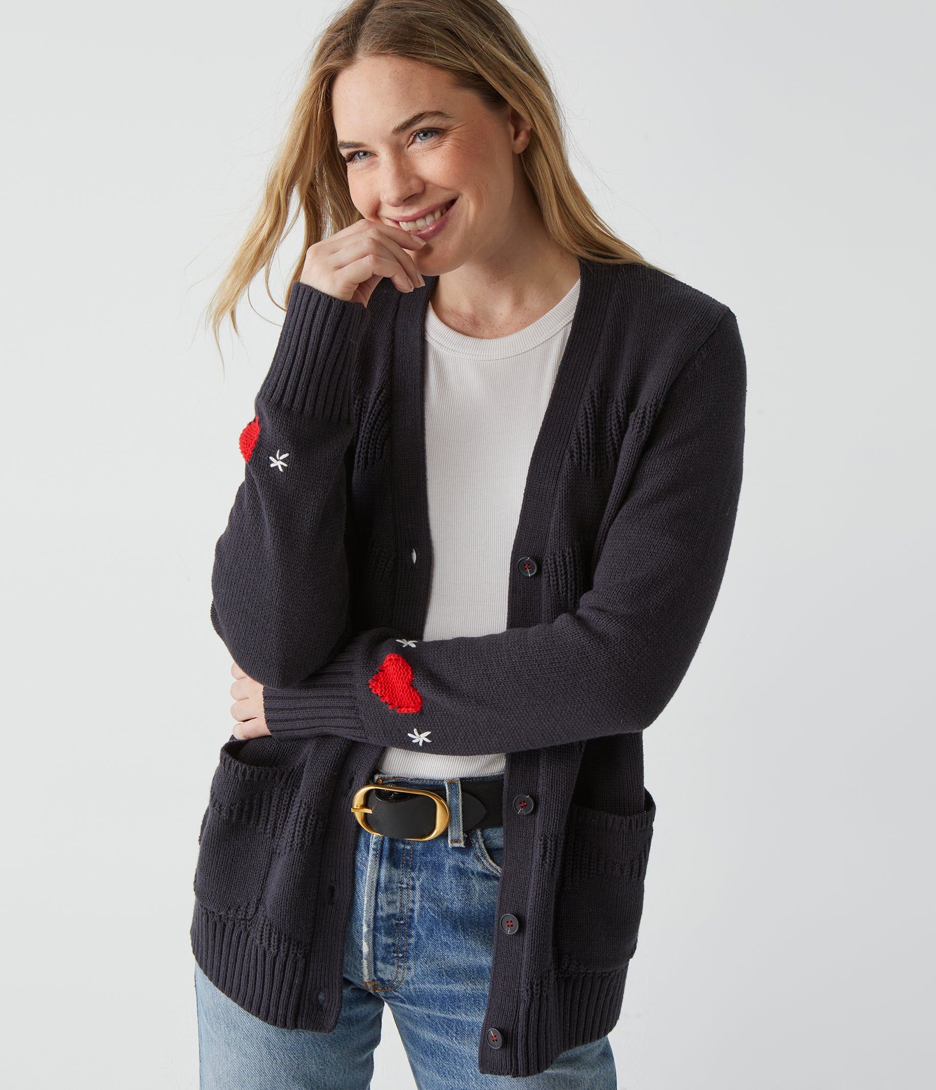 Siri Heart Cardigan sold by Michael Stars product image thumbnail 5