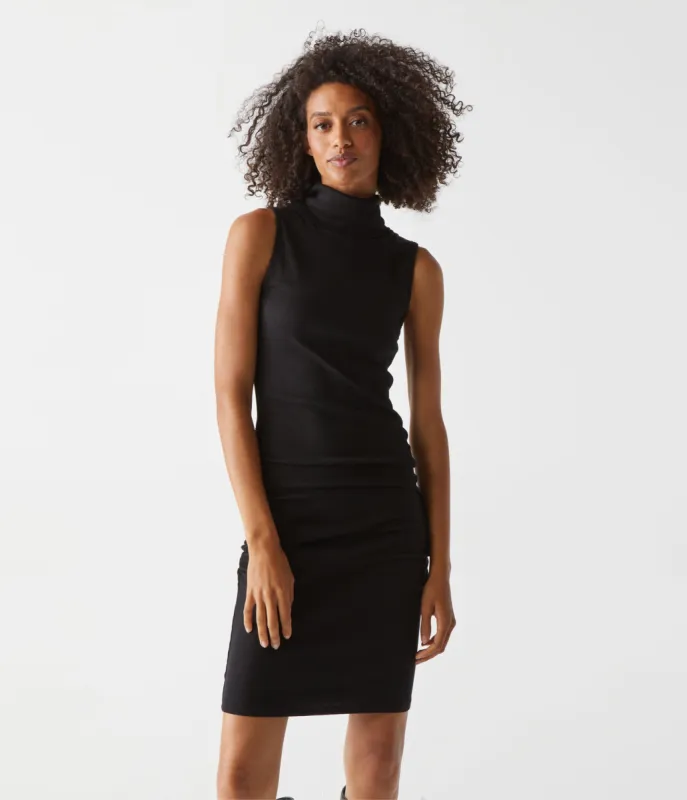 Macy Mock Neck Ribbed Dress made by Michael Stars