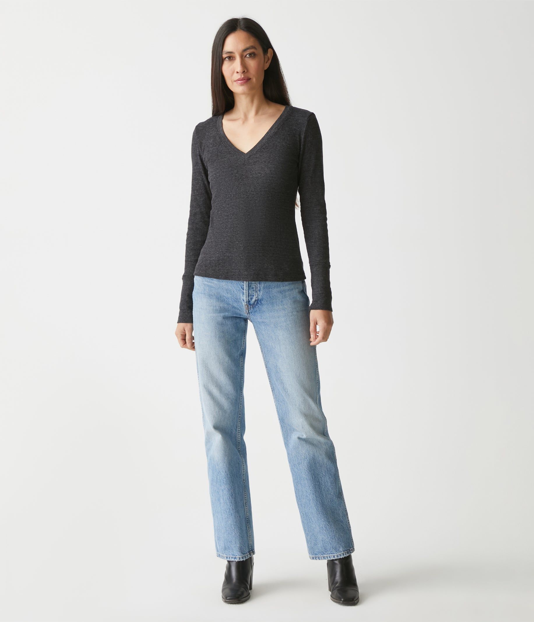 Romeo Thermal V-Neck Tee sold by Michael Stars product image thumbnail 2