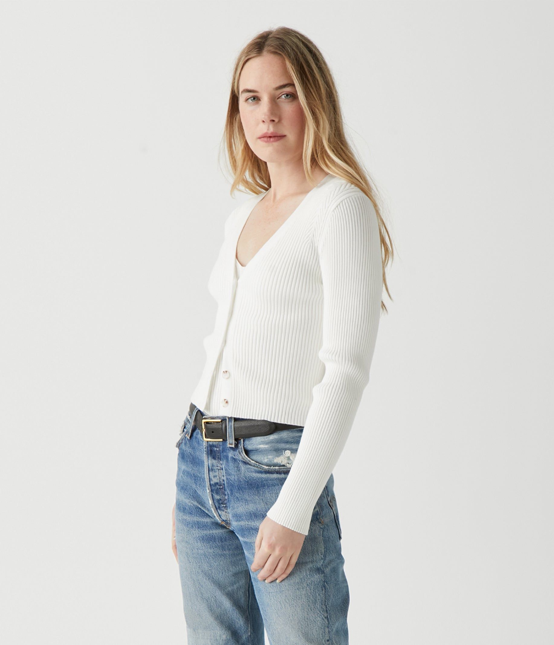 Khalia Ribbed Cardigan sold by Michael Stars product image thumbnail 3