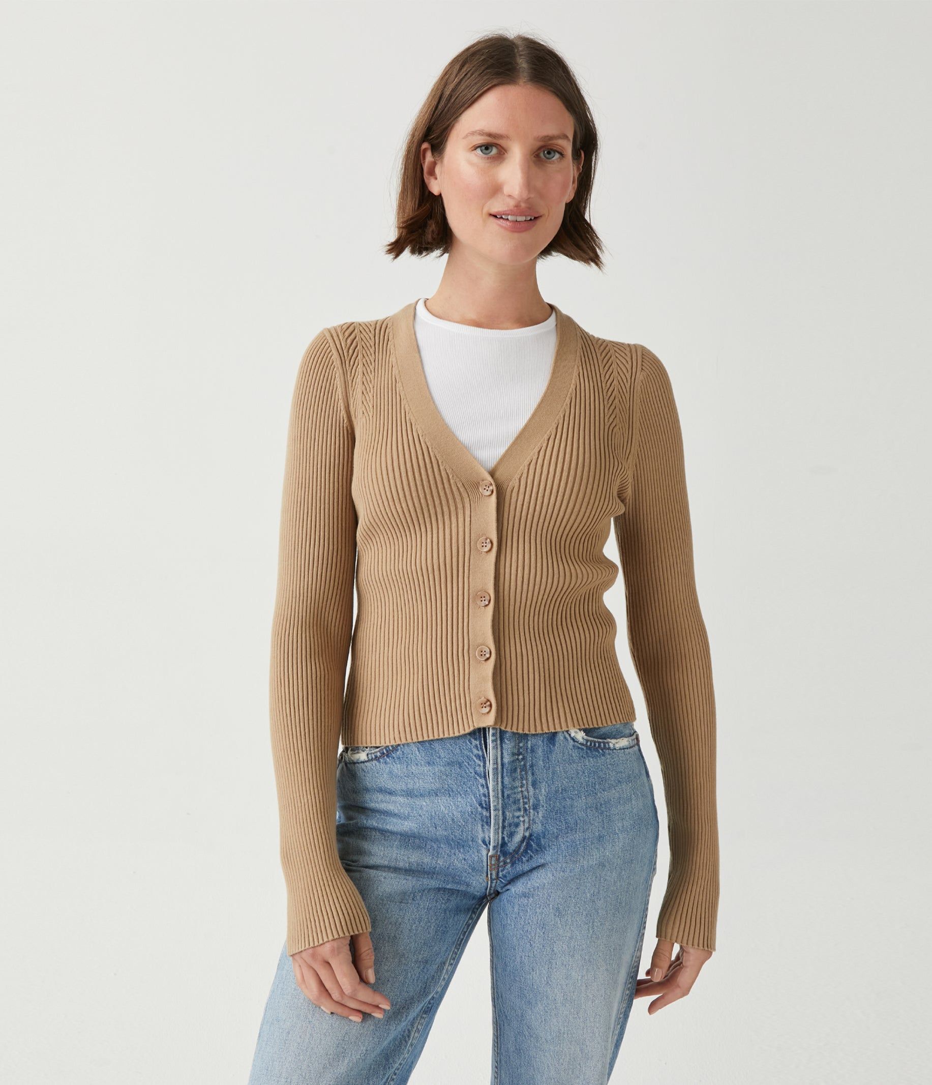 Khalia Ribbed Cardigan sold by Michael Stars product image thumbnail 5