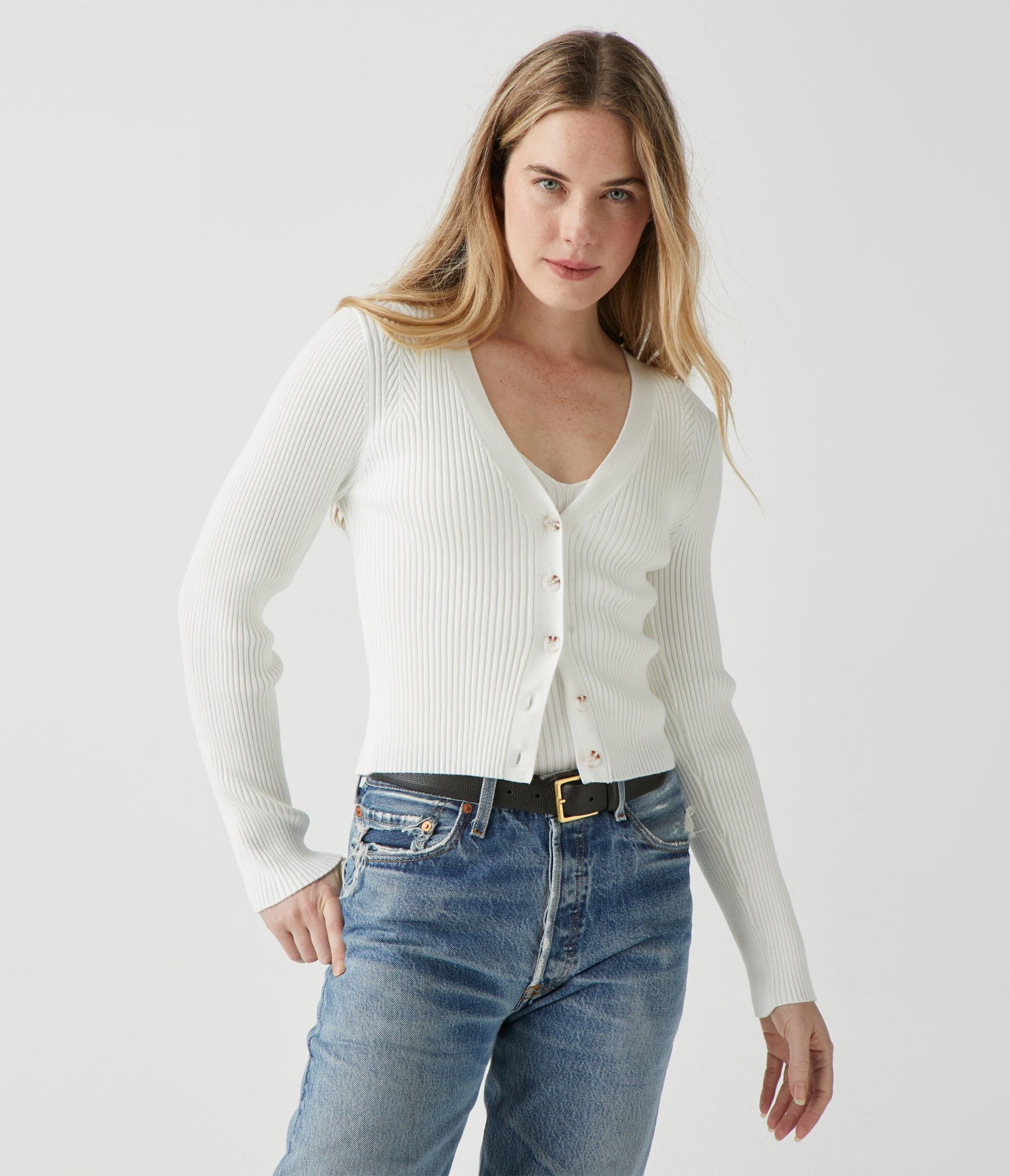 Khalia Ribbed Cardigan sold by Michael Stars