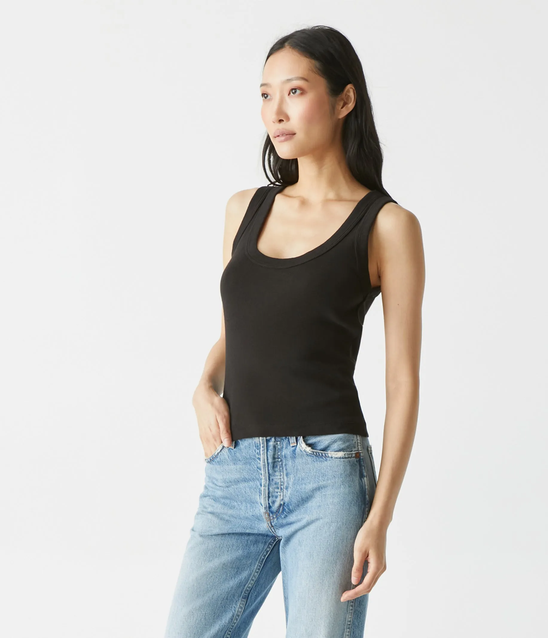 Elodie Cropped Scoop Neck Tank sold by Michael Stars product image thumbnail 3