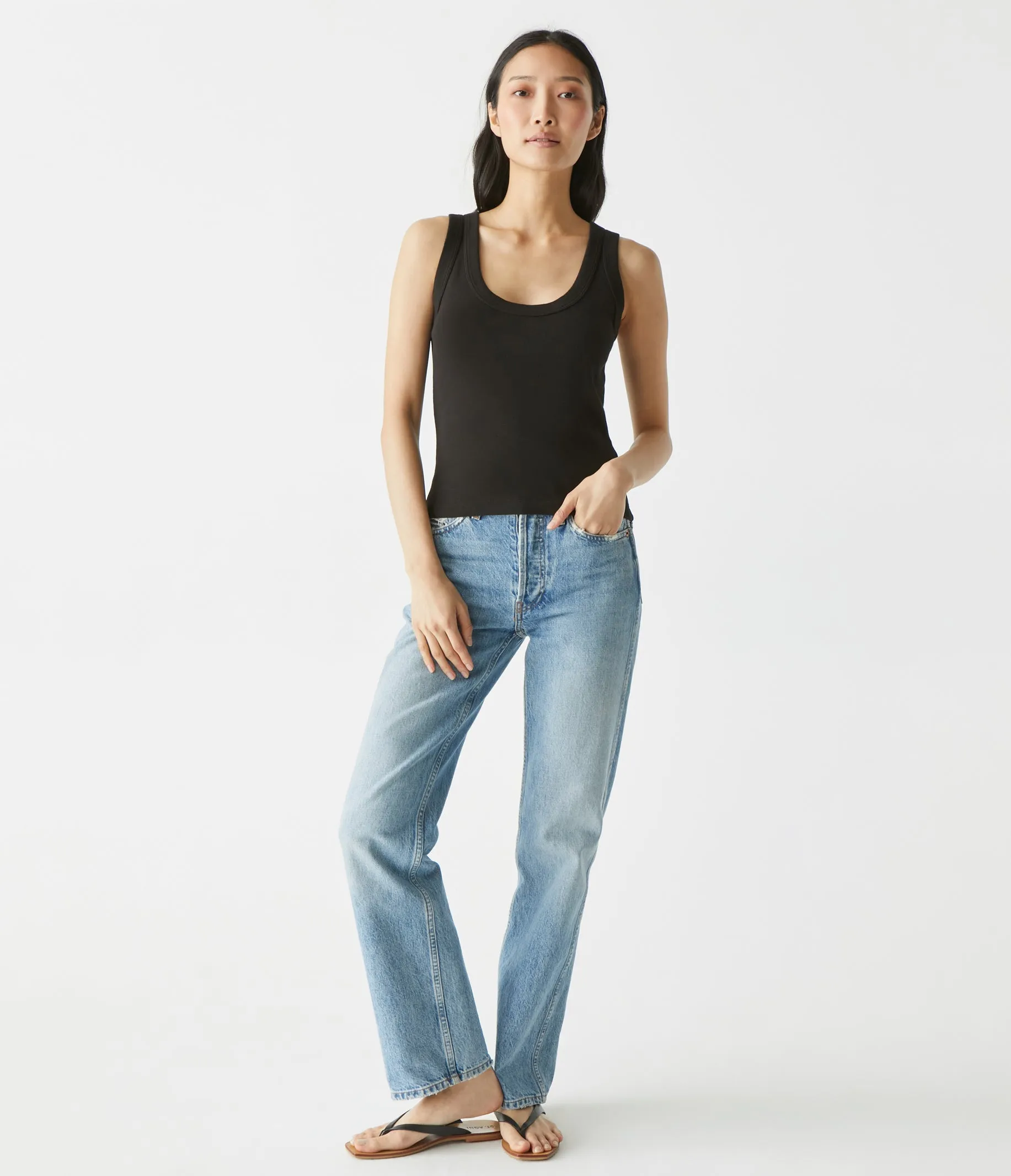 Elodie Cropped Scoop Neck Tank sold by Michael Stars product image thumbnail 2