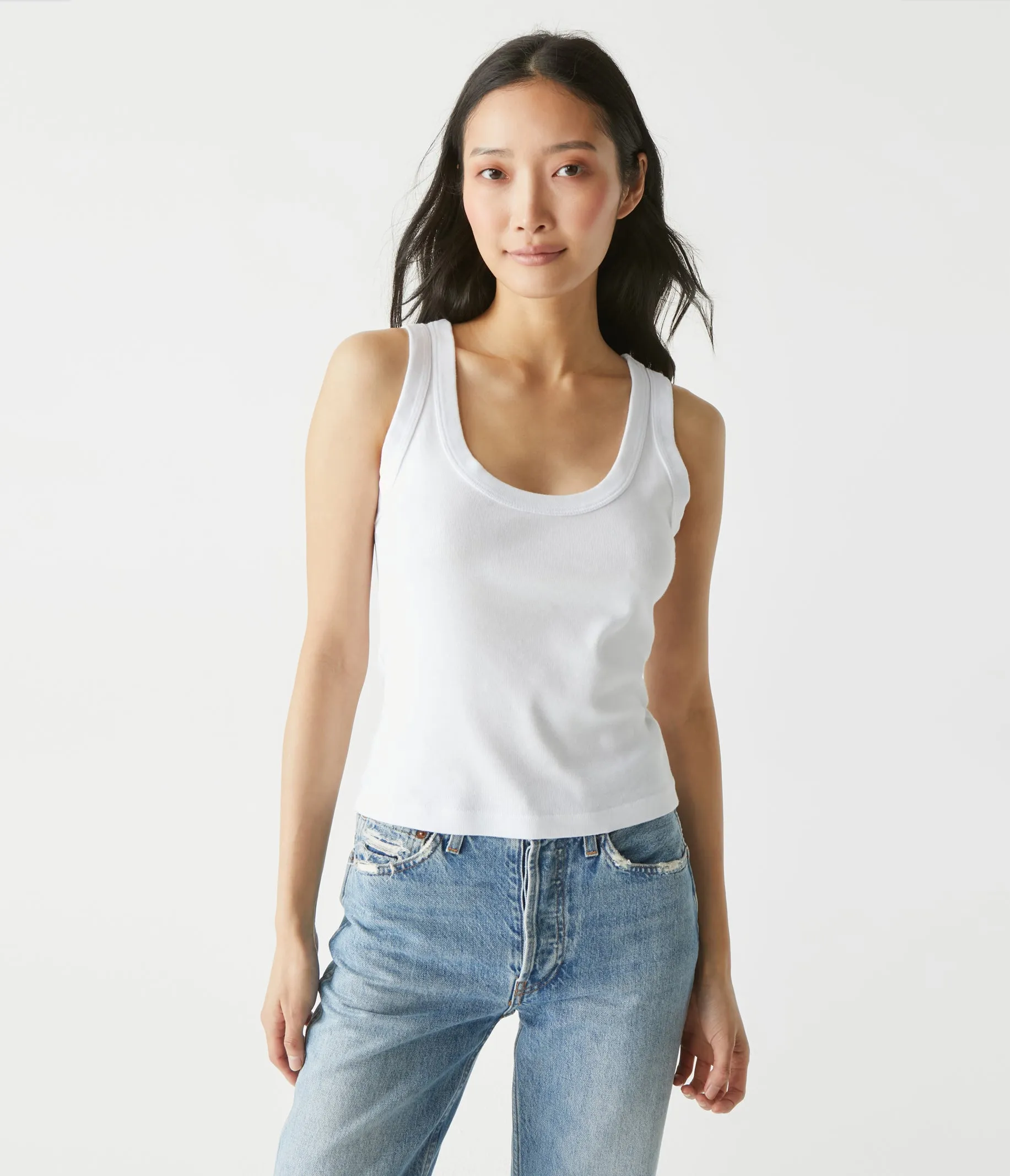Elodie Cropped Scoop Neck Tank sold by Michael Stars product image thumbnail 5