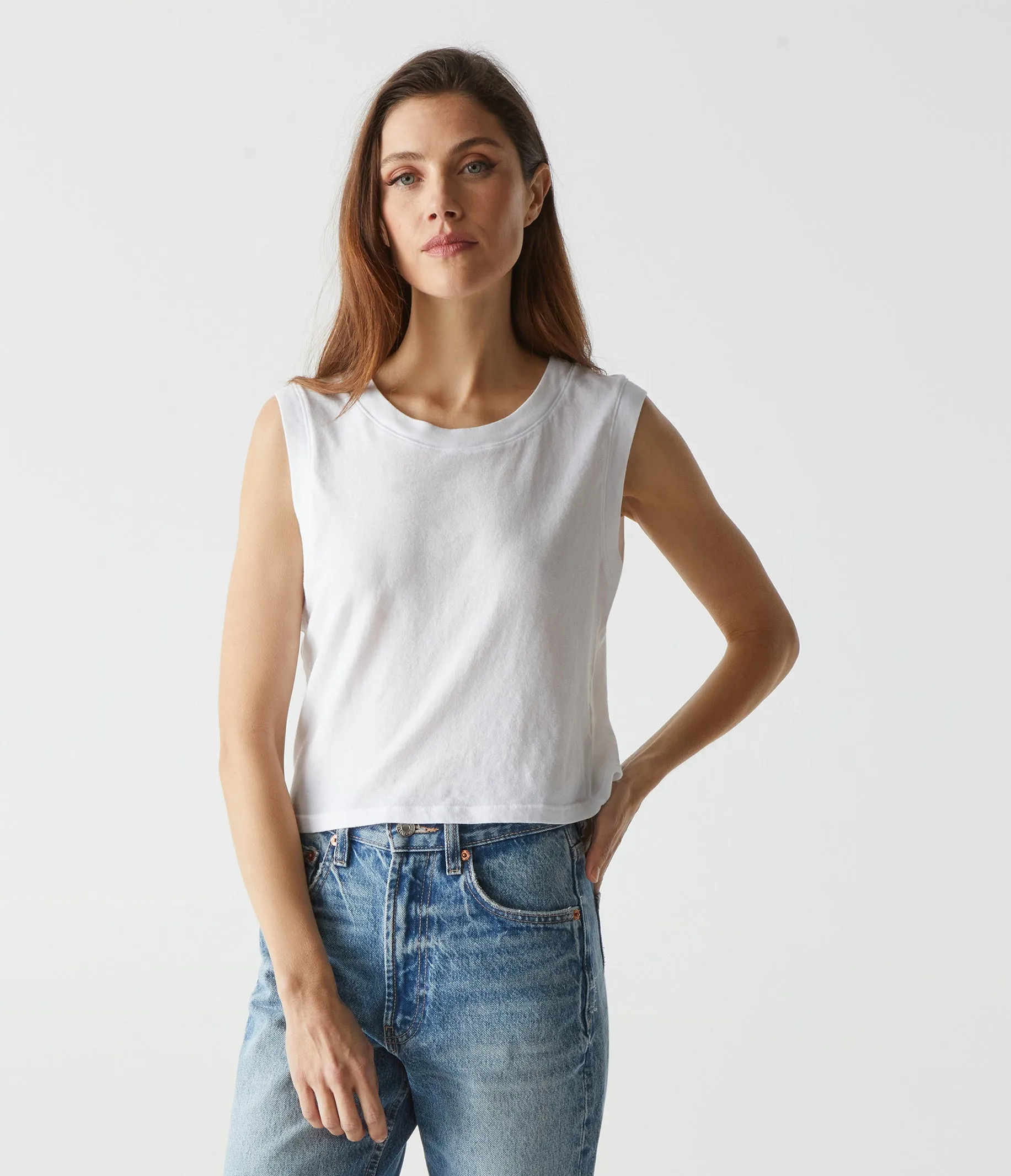 Johnnie Cropped Muscle Tank sold by Michael Stars product image thumbnail 3