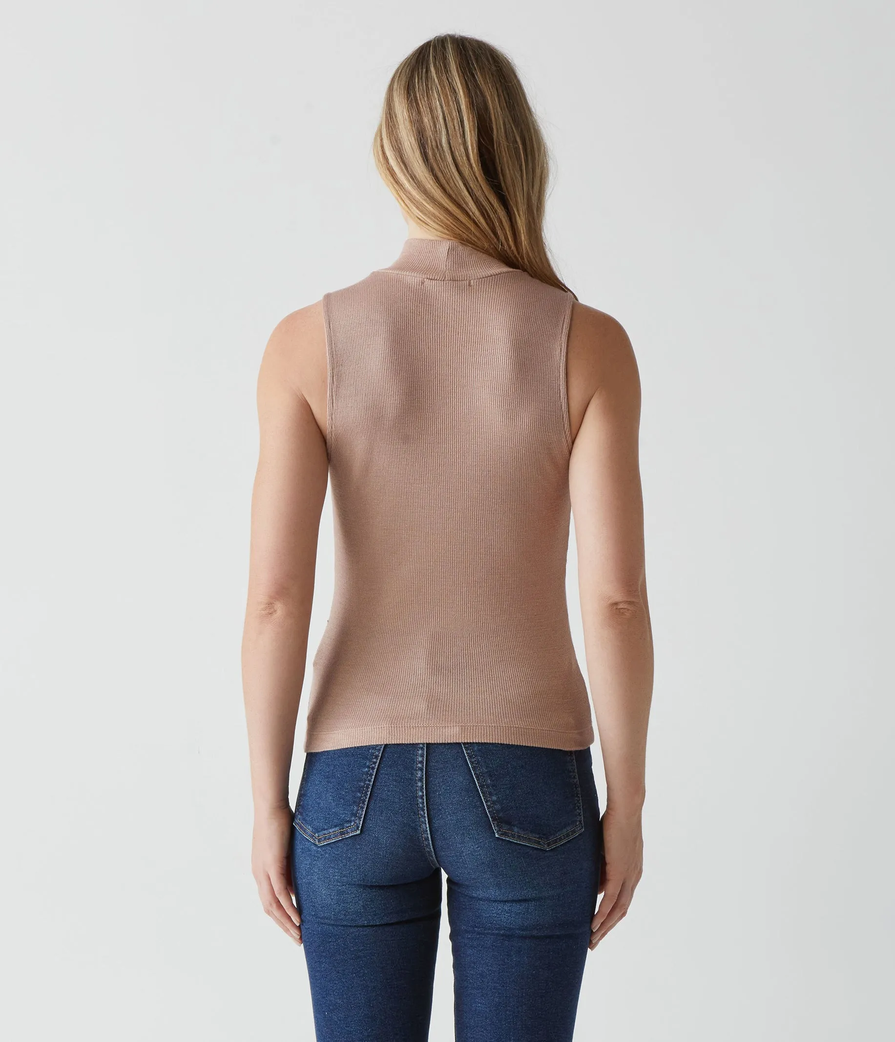 Lino Shine Mock Neck Tank sold by Michael Stars product image thumbnail 4