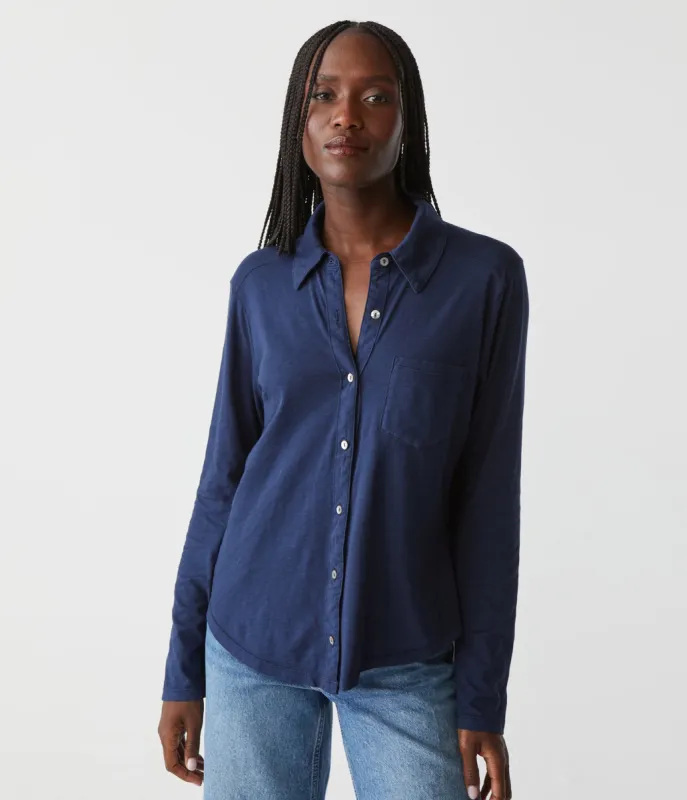 Ayla Button Down Knit Shirt sold by Michael Stars