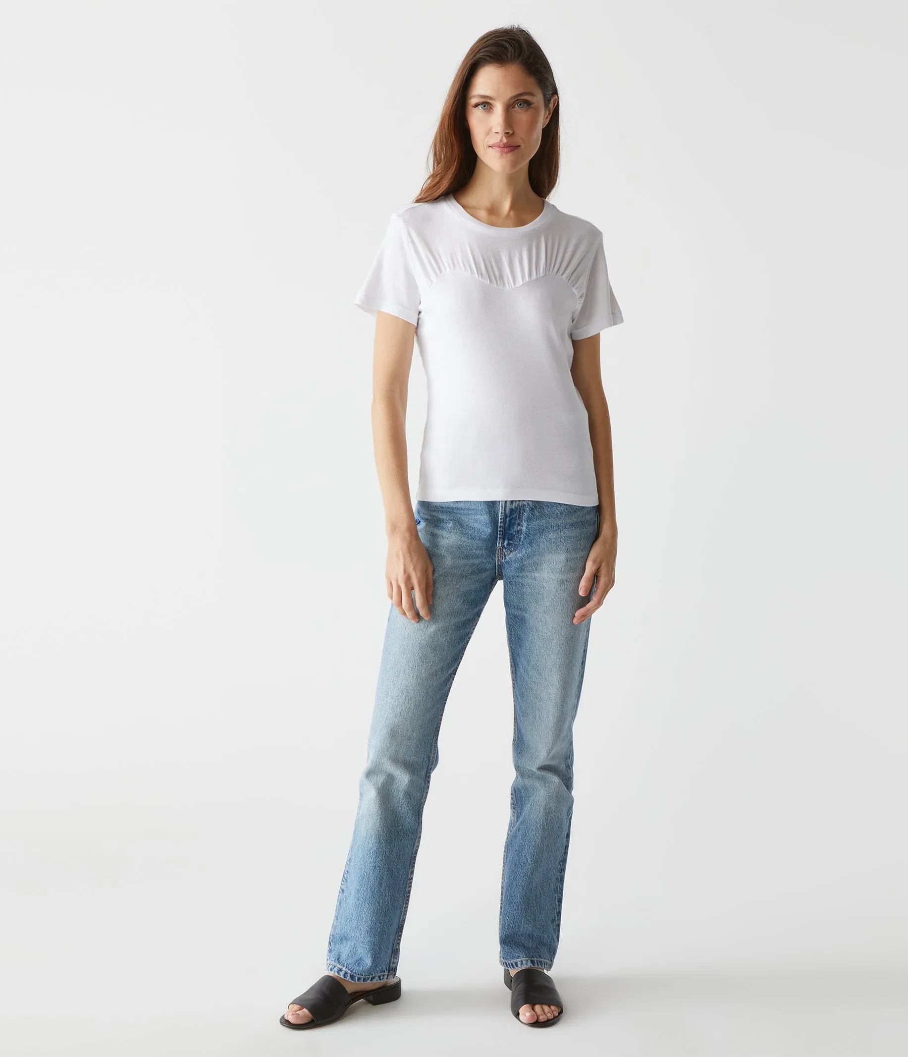 Victoria Mixed Fabric Tee sold by Michael Stars product image thumbnail 2