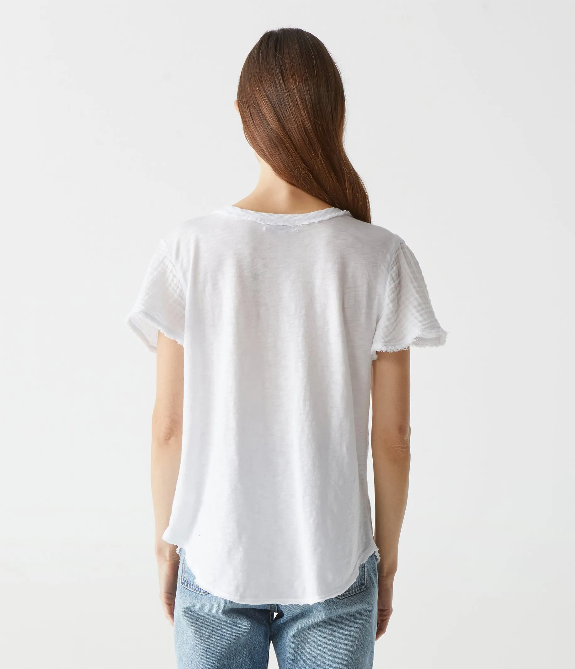 Tate Mixed Fabric Tee sold by Michael Stars product image thumbnail 4