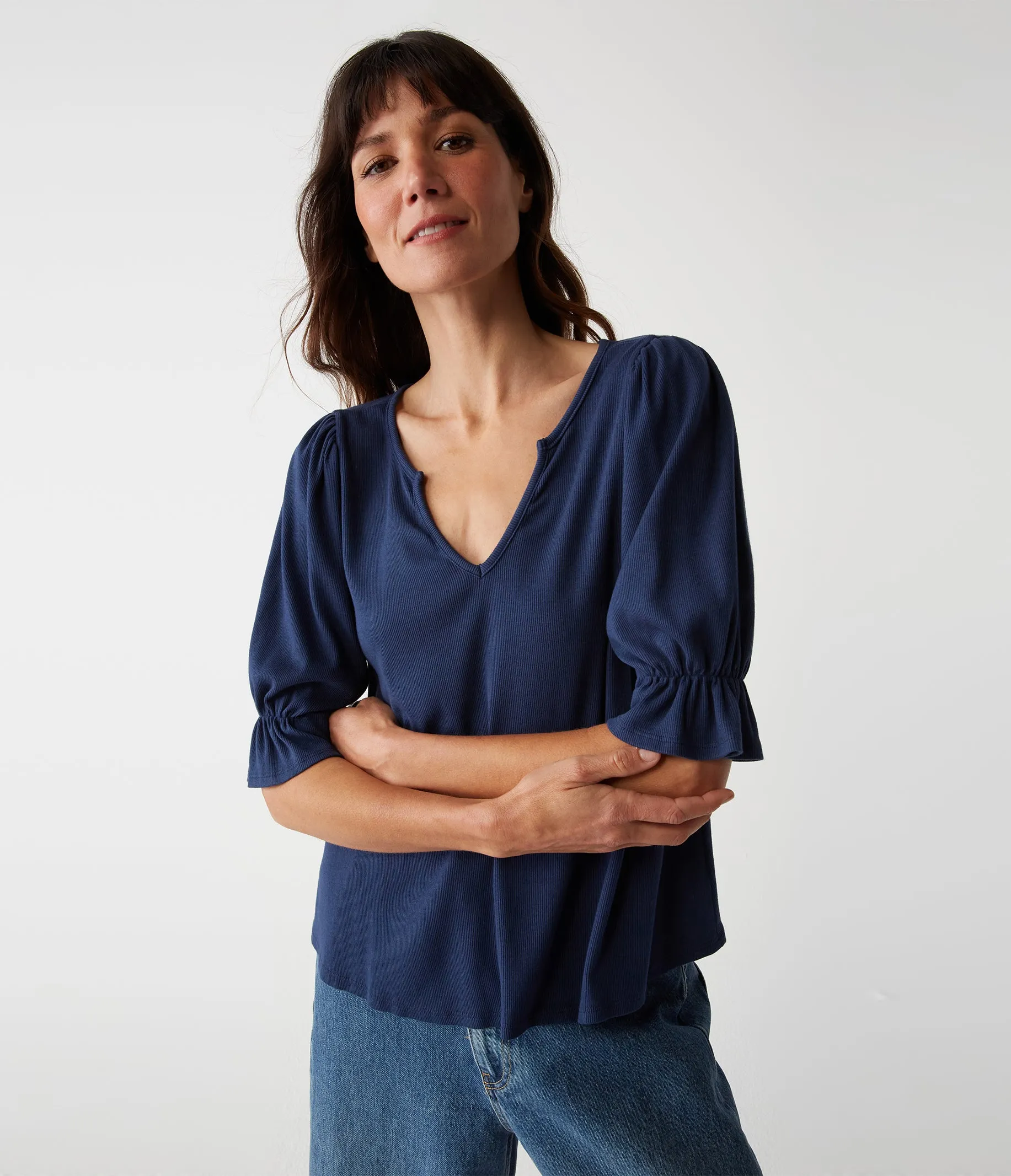 Gillian Split Neck Tee sold by Michael Stars product image thumbnail 5