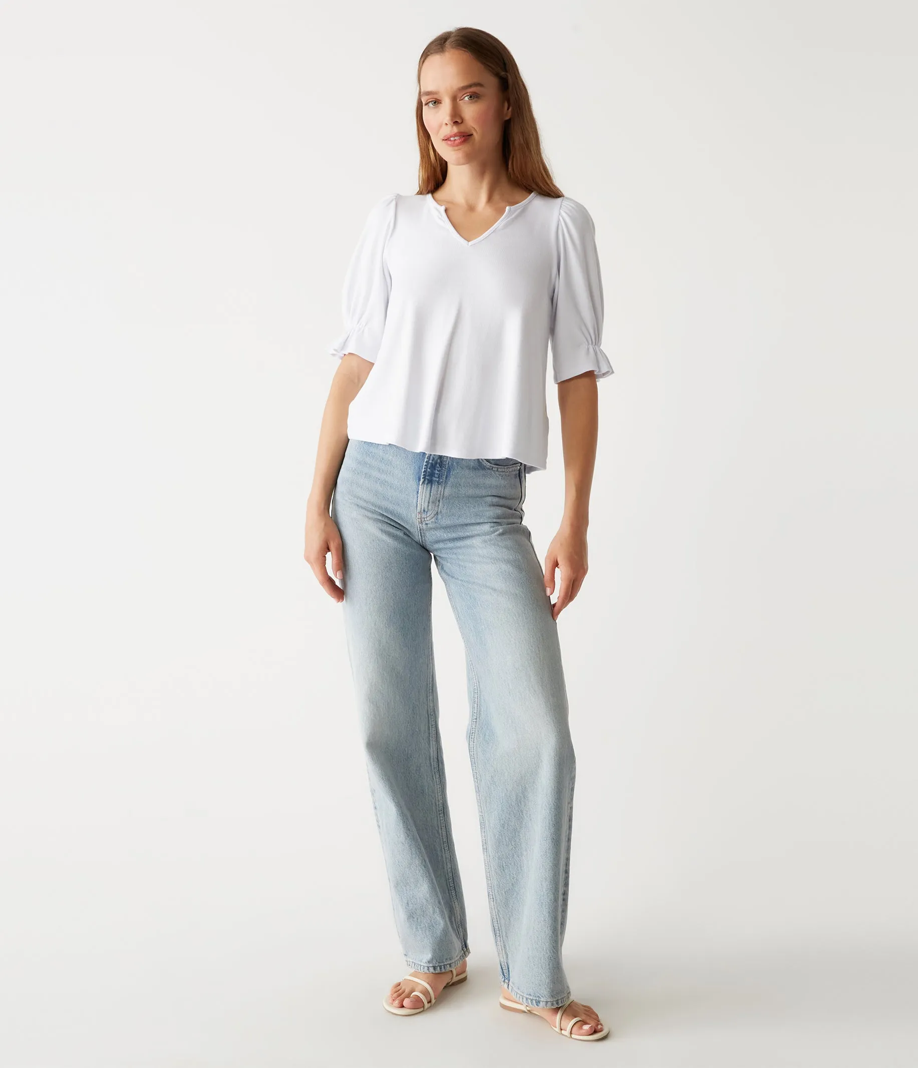 Gillian Split Neck Tee sold by Michael Stars product image thumbnail 2