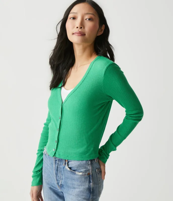 Lyla Ribbed Cardigan sold by Michael Stars