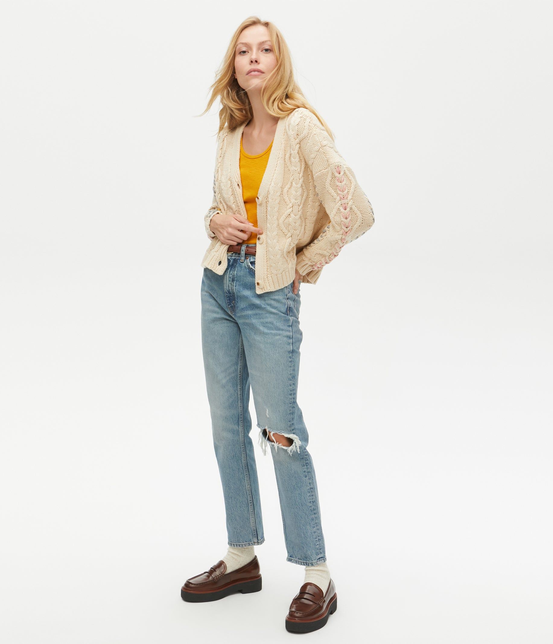 Hadley Cable Knit Cardigan sold by Michael Stars product image thumbnail 5