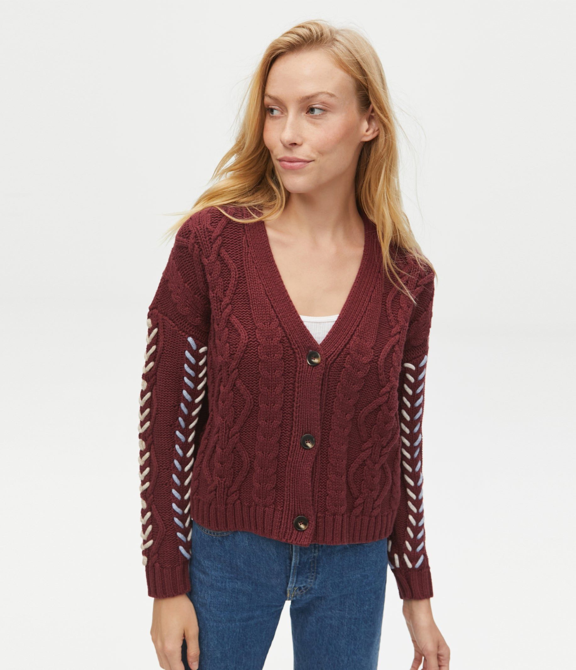 Hadley Cable Knit Cardigan sold by Michael Stars