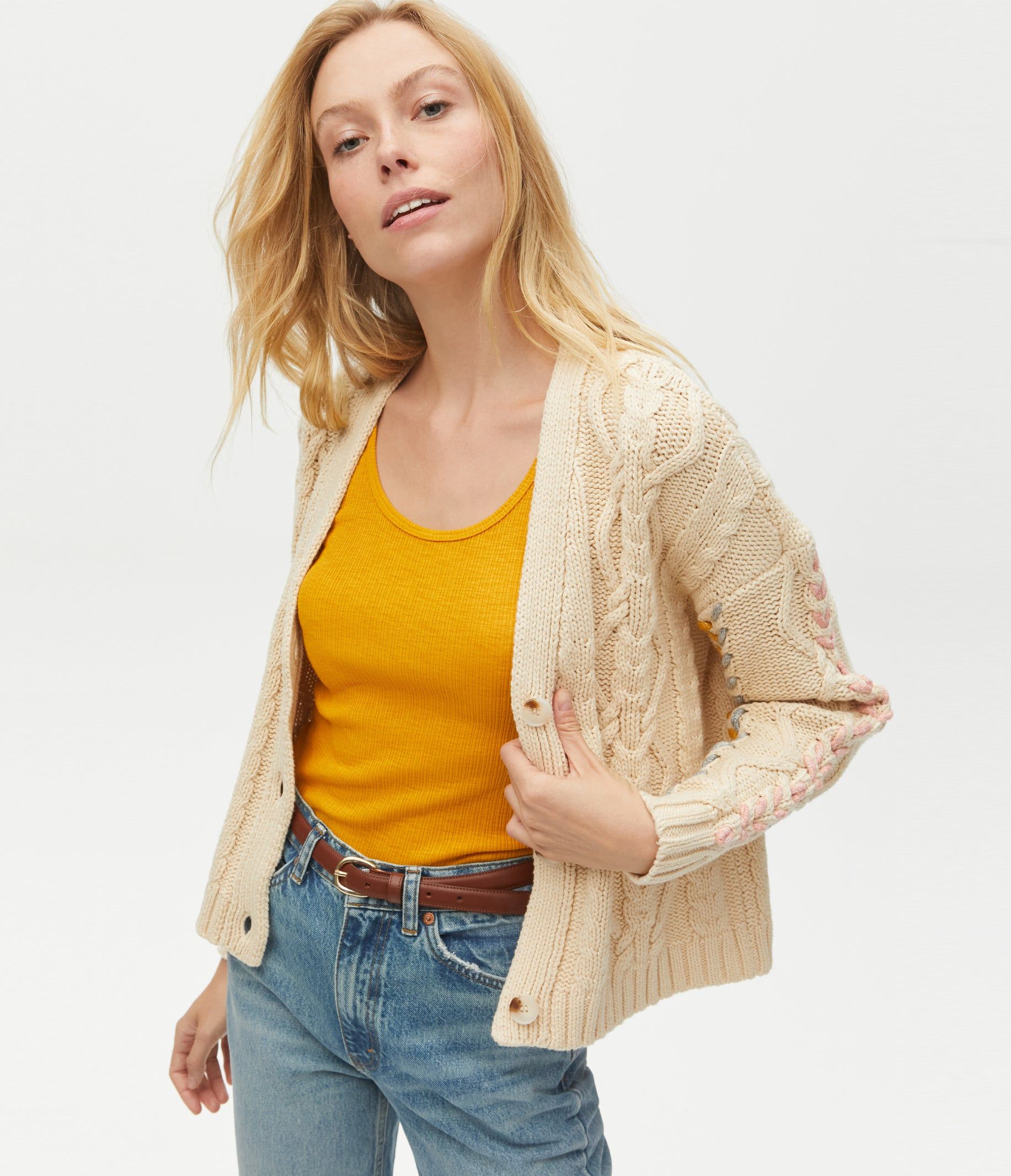Hadley Cable Knit Cardigan sold by Michael Stars product image thumbnail 4
