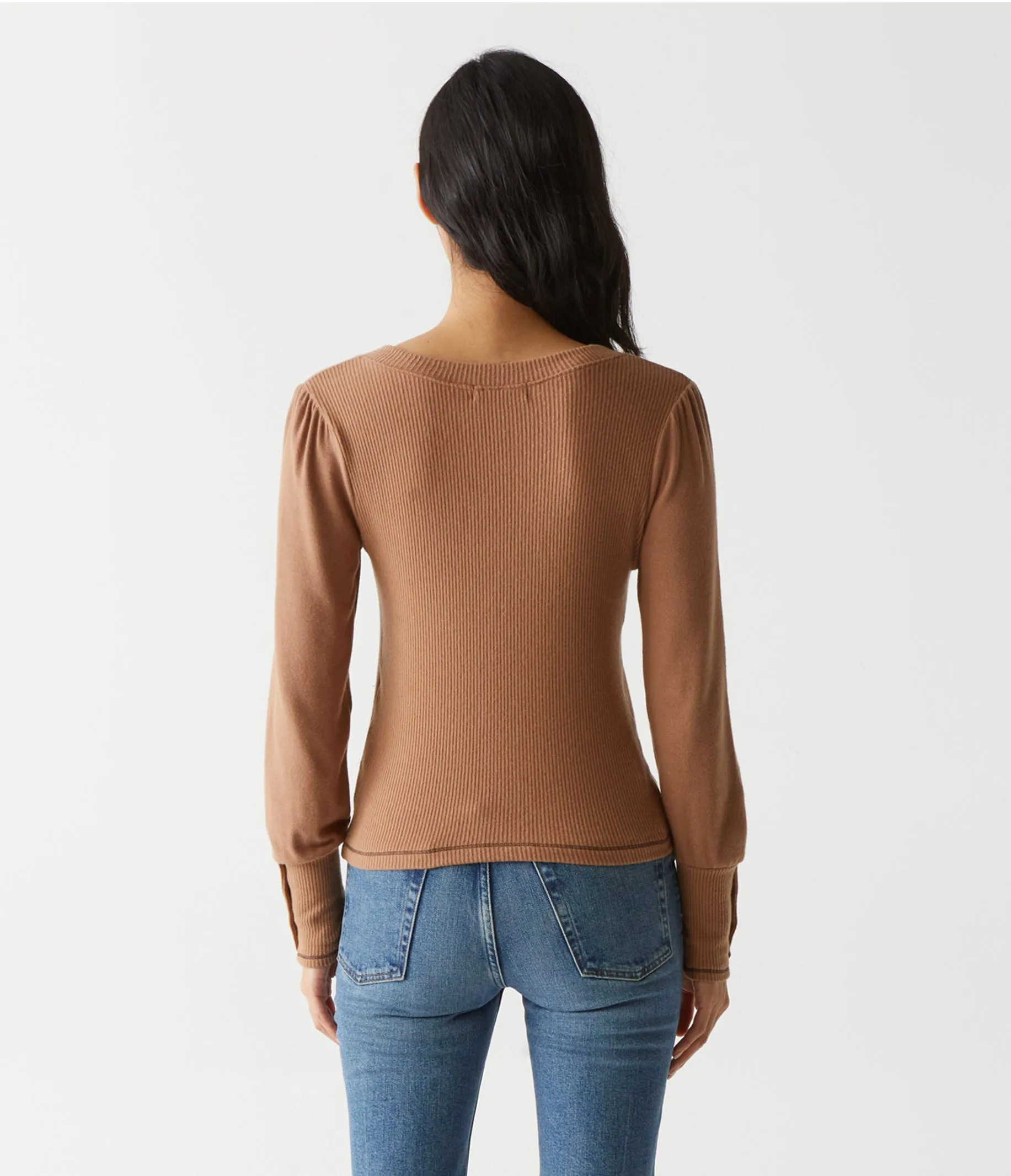 Petra Puff Sleeve Top with Stitching sold by Michael Stars product image thumbnail 4