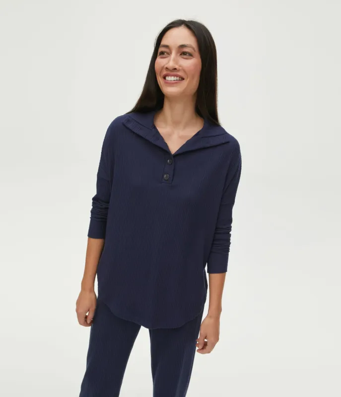 Luca Ribbed Henley Top sold by Michael Stars