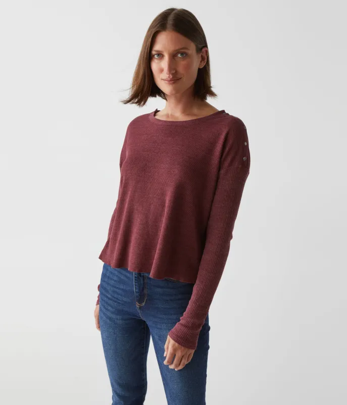 Milo Shoulder Snap Thermal Top sold by Michael Stars