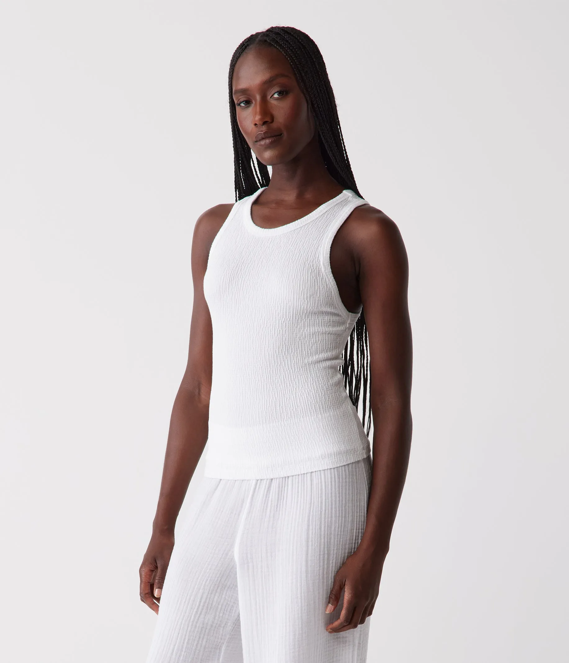 Kira Crinkle Tank sold by Michael Stars product image thumbnail 3