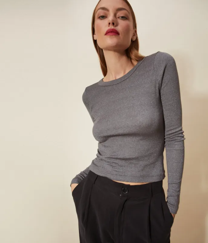 Lucinda Cropped Shine Tee sold by Michael Stars